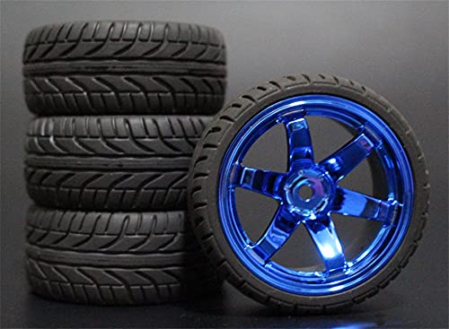 Szwaldaper 4 stücke 1/10 RC Weichgummi Touring Reifen Reifen Felge RC-Autoreifen(708-8001) von Szwaldaper