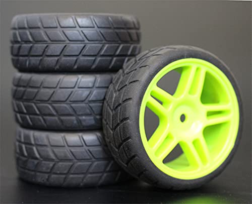 Szwaldaper 4 stücke 1/10 RC Weichgummi Touring Reifen Reifen Felge RC-Autoreifen(905G-60833) von Szwaldaper