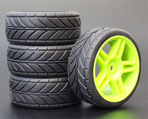 Szwaldaper 4 stücke 1/10 RC Weichgummi Touring Reifen Reifen Felge RC-Autoreifen(905G-6086) von Szwaldaper
