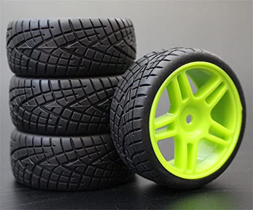 Szwaldaper 4 stücke 1/10 RC Weichgummi Touring Reifen Reifen Felge RC-Autoreifen(905G-8001) von Szwaldaper