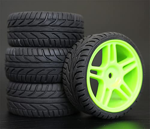 Szwaldaper 4 stücke 1/10 RC Weichgummi Touring Reifen Reifen Felge RC-Autoreifen(905G-8002) von Szwaldaper