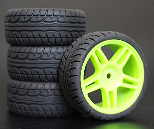 Szwaldaper 4 stücke 1/10 RC Weichgummi Touring Reifen Reifen Felge RC-Autoreifen(905G-8003) von Szwaldaper