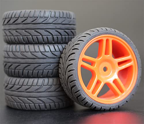 Szwaldaper 4 stücke 1/10 RC Weichgummi Touring Reifen Reifen Felge RC-Autoreifen(905R-8002) von Szwaldaper