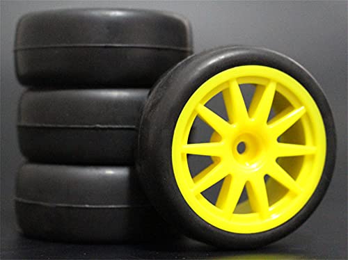 Szwaldaper 4 stücke 1/10 RC Weichgummi Touring Reifen Reifen Felge RC-Autoreifen(910Y-6018) von Szwaldaper