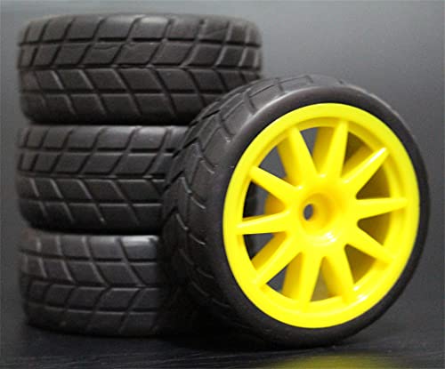 Szwaldaper 4 stücke 1/10 RC Weichgummi Touring Reifen Reifen Felge RC-Autoreifen(910Y-6083) von Szwaldaper