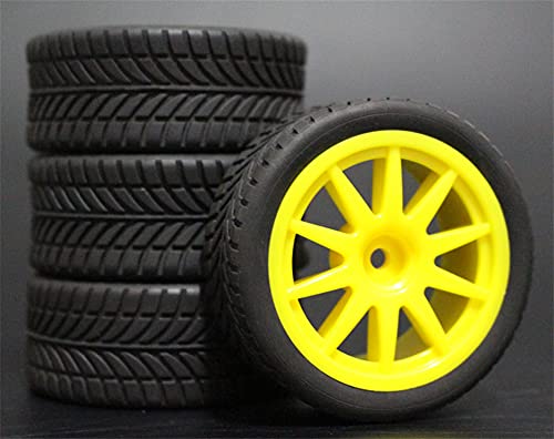 Szwaldaper 4 stücke 1/10 RC Weichgummi Touring Reifen Reifen Felge RC-Autoreifen(910Y-6085) von Szwaldaper