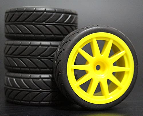 Szwaldaper 4 stücke 1/10 RC Weichgummi Touring Reifen Reifen Felge RC-Autoreifen(910Y-6086) von Szwaldaper