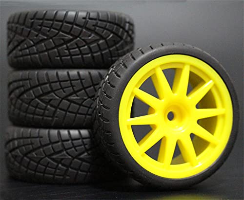 Szwaldaper 4 stücke 1/10 RC Weichgummi Touring Reifen Reifen Felge RC-Autoreifen(910Y-8001) von Szwaldaper