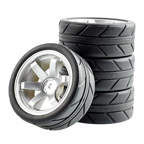Szwaldaper 4-teiliges Gummireifen-ABS-Rad, for HSP, for HPI, 1:10 On-Road Car RC 701-6087 RC-Autoreifen(701S-6087) von Szwaldaper