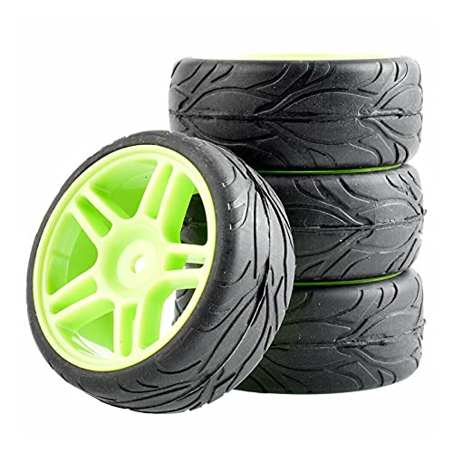 Szwaldaper 4-teiliges Gummireifen-ABS-Rad, for HSP, for HPI, 1:10 On-Road Car RC 905-6084 RC-Autoreifen(905G-6084) von Szwaldaper