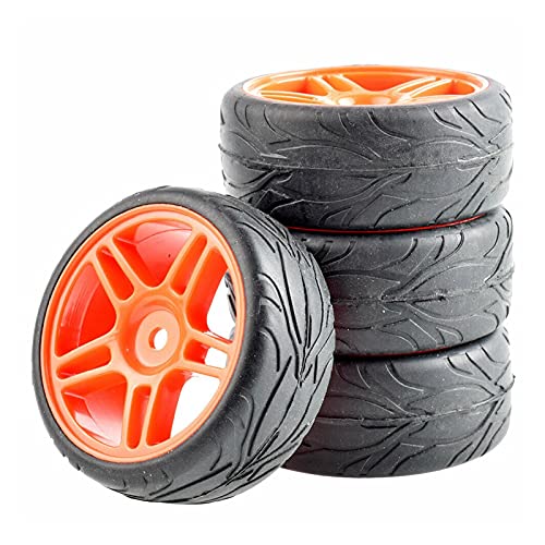 Szwaldaper 4-teiliges Gummireifen-ABS-Rad, for HSP, for HPI, 1:10 On-Road Car RC 905-6084 RC-Autoreifen(905R-6084) von Szwaldaper