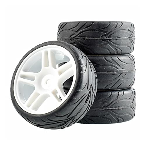 Szwaldaper 4-teiliges Gummireifen-ABS-Rad, for HSP, for HPI, 1:10 On-Road Car RC 905-6084 RC-Autoreifen(905W-6084) von Szwaldaper