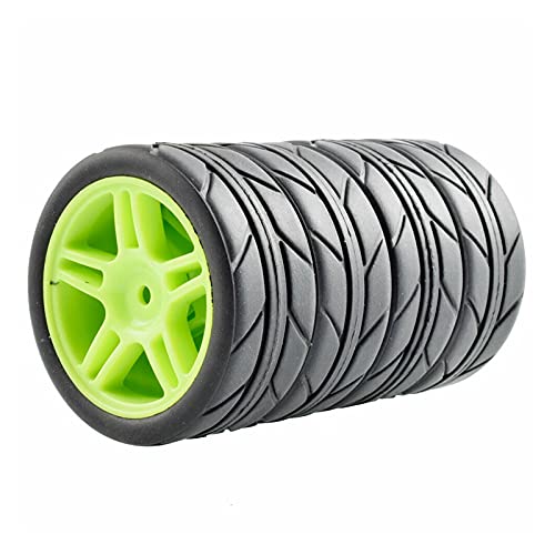 Szwaldaper 4-teiliges Gummireifen-ABS-Rad, for HSP, for HPI, 1:10 On-Road Car RC 905-6087 RC-Autoreifen(905G-6087) von Szwaldaper