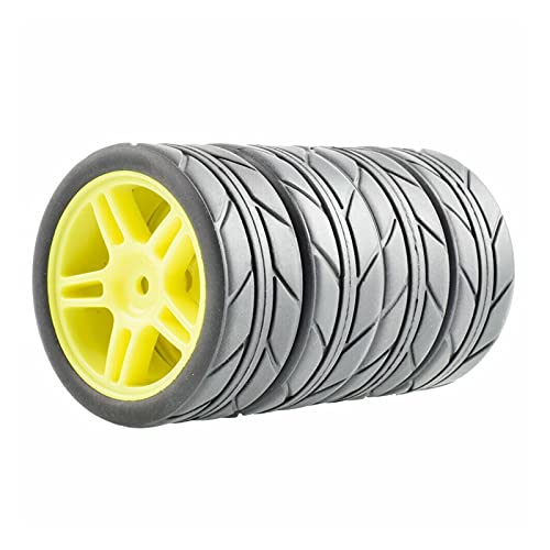 Szwaldaper 4-teiliges Gummireifen-ABS-Rad, for HSP, for HPI, 1:10 On-Road Car RC 905-6087 RC-Autoreifen(905Y-6087) von Szwaldaper
