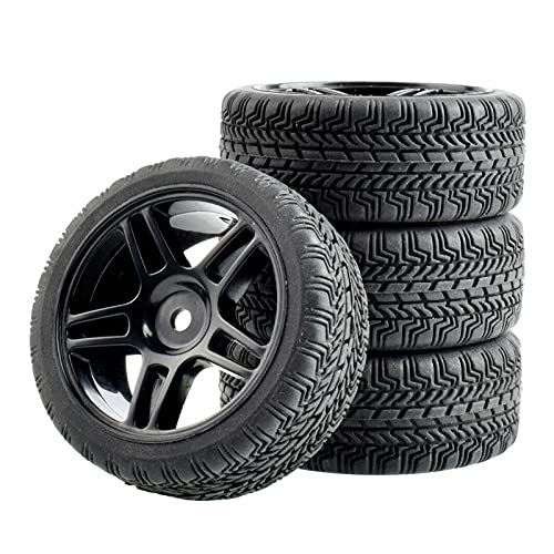 Szwaldaper 4-teiliges Gummireifen-ABS-Rad, for HSP, for HPI, 1:10 On-Road Car RC 905-8006 RC-Autoreifen(905B-8006) von Szwaldaper