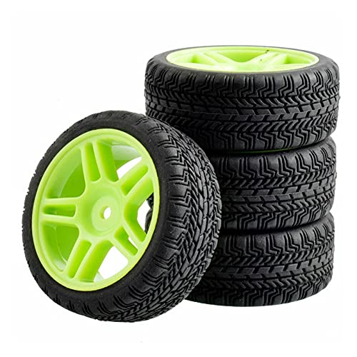 Szwaldaper 4-teiliges Gummireifen-ABS-Rad, for HSP, for HPI, 1:10 On-Road Car RC 905-8006 RC-Autoreifen(905G-8006) von Szwaldaper