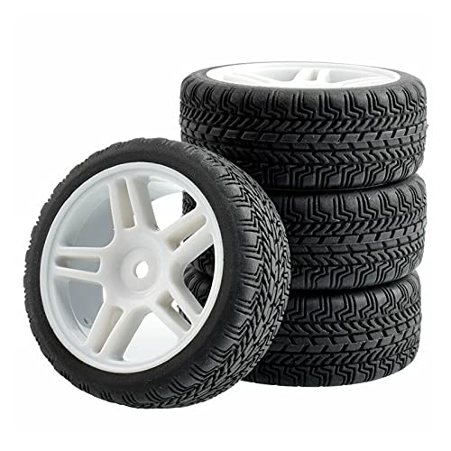 Szwaldaper 4-teiliges Gummireifen-ABS-Rad, for HSP, for HPI, 1:10 On-Road Car RC 905-8006 RC-Autoreifen(905W-8006) von Szwaldaper