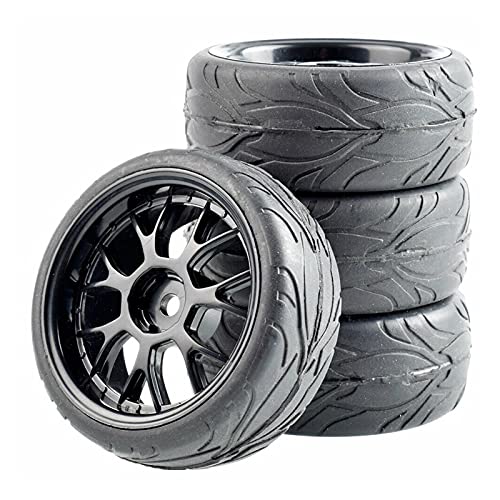 Szwaldaper 4-teiliges Gummireifen-ABS-Rad, for HSP, for HPI, 1:10 On-Road Car RC 907-6084 RC-Autoreifen(907B-6084) von Szwaldaper