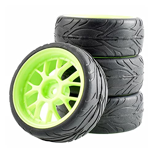 Szwaldaper 4-teiliges Gummireifen-ABS-Rad, for HSP, for HPI, 1:10 On-Road Car RC 907-6084 RC-Autoreifen(907G-6084) von Szwaldaper