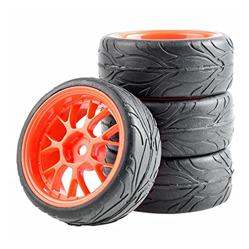 Szwaldaper 4-teiliges Gummireifen-ABS-Rad, for HSP, for HPI, 1:10 On-Road Car RC 907-6084 RC-Autoreifen(907R-6084) von Szwaldaper