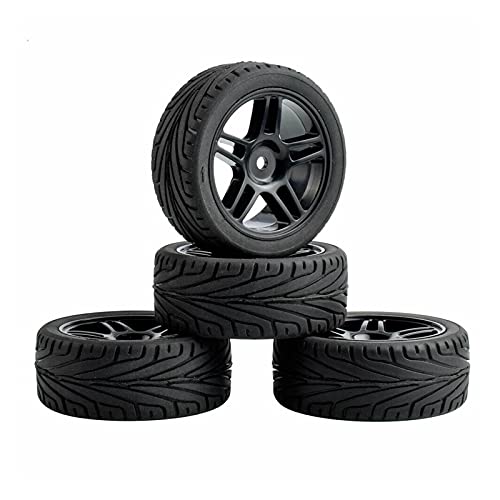 Szwaldaper 4PCS Grip-Reifen und Felgen, for HSP, for HPI, 1/10 1:10 On-Road Speed ​​Car RC 905-8010 RC-Autoreifen(905B-8010) von Szwaldaper