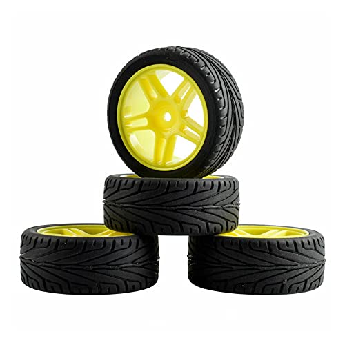 Szwaldaper 4PCS Grip-Reifen und Felgen, for HSP, for HPI, 1/10 1:10 On-Road Speed ​​Car RC 905-8010 RC-Autoreifen(905Y-8010) von Szwaldaper