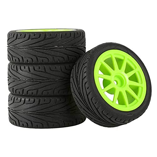 Szwaldaper 4PCS Grip-Reifen und Felgen, for HSP, for HPI, 1:10 On-Road Speed ​​Car RC 910-8010 RC-Autoreifen(910G-8010) von Szwaldaper