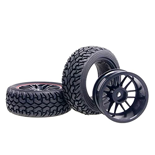 Szwaldaper ABS-Felgen-Rallye-Reifen-Test, for HSP, 1:10 On-Road Rally CarRC 9068-8019 RC-Autoreifen(Black) von Szwaldaper