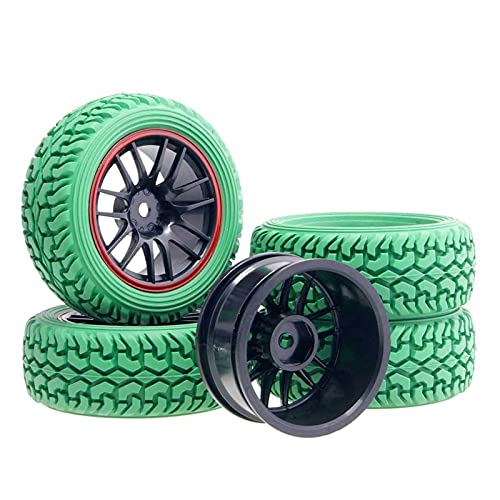 Szwaldaper ABS-Felgen-Rallye-Reifen-Test, for HSP, 1:10 On-Road Rally CarRC 9068-8019 RC-Autoreifen(Green) von Szwaldaper