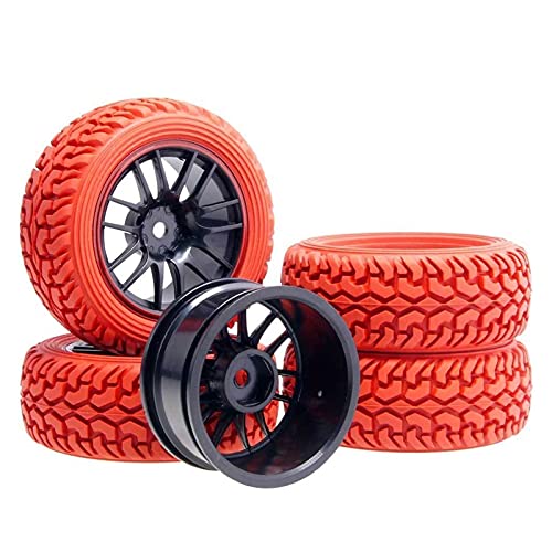 Szwaldaper ABS-Felgen-Rallye-Reifen-Test, for HSP, 1:10 On-Road Rally CarRC 9068-8019 RC-Autoreifen(Red) von Szwaldaper