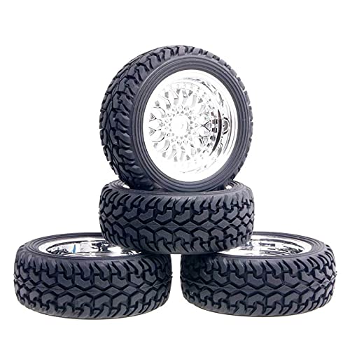 Szwaldaper Beschichtung ABS-Rad Rallye-Reifen Offset 6mm, for HSP, 1:10 On-Road Rally Car RC 2084-8019 RC-Autoreifen(Black) von Szwaldaper