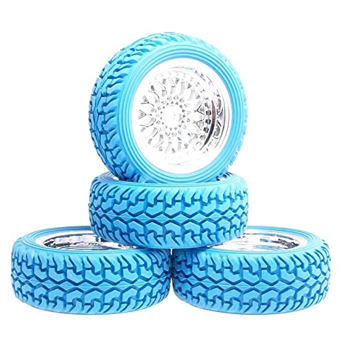 Szwaldaper Beschichtung ABS-Rad Rallye-Reifen Offset 6mm, for HSP, 1:10 On-Road Rally Car RC 2084-8019 RC-Autoreifen(Blue) von Szwaldaper