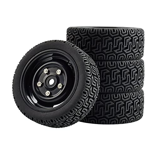 Szwaldaper Grip-Reifen, Radeinsatz, Schwamm, for HPI, for Tamiya, 1/10 1:10 Tourenwagen RC Felge 51-8014 RC-Autoreifen(Black Rim) von Szwaldaper