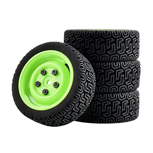 Szwaldaper Grip-Reifen, Radeinsatz, Schwamm, for HPI, for Tamiya, 1/10 1:10 Tourenwagen RC Felge 51-8014 RC-Autoreifen(Green Rim) von Szwaldaper