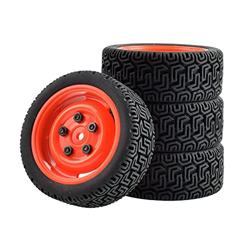 Szwaldaper Grip-Reifen, Radeinsatz, Schwamm, for HPI, for Tamiya, 1/10 1:10 Tourenwagen RC Felge 51-8014 RC-Autoreifen(Red Rim) von Szwaldaper