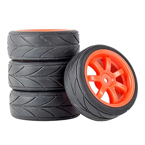Szwaldaper Grip-Reifen, Schwammrad einsetzen, for HSP Racing, 1/10 1:10 On-Road Car RC 9005-6081 RC-Autoreifen(Red Wheel) von Szwaldaper