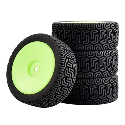 Szwaldaper Grip-Reifen-Rad, for HSP, for HPI, 1/10 1:10 On-Road Speed ​​Car RC 9071-8014 RC-Autoreifen(Green Wheel) von Szwaldaper