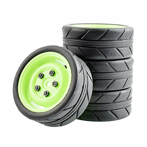 Szwaldaper Grip Reifen Rad Sets, for HSP, for HPI, 1/10 1:10 On-Road Racing Auto RC Rim51-6087 RC-Autoreifen(Rim51G-6087) von Szwaldaper
