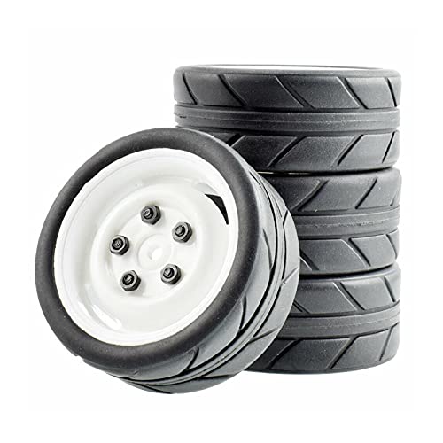 Szwaldaper Grip Reifen Rad Sets, for HSP, for HPI, 1/10 1:10 On-Road Racing Auto RC Rim51-6087 RC-Autoreifen(Rim51W-6087) von Szwaldaper