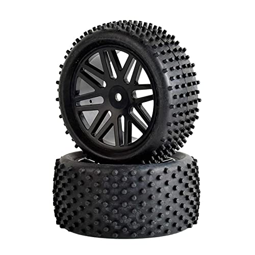 Szwaldaper Gummireifen ABS-Rad, for HSP, 1:10 Buggy RC 66020-66040 2 Vorne 2 Hinten RC-Autoreifen(Black) von Szwaldaper
