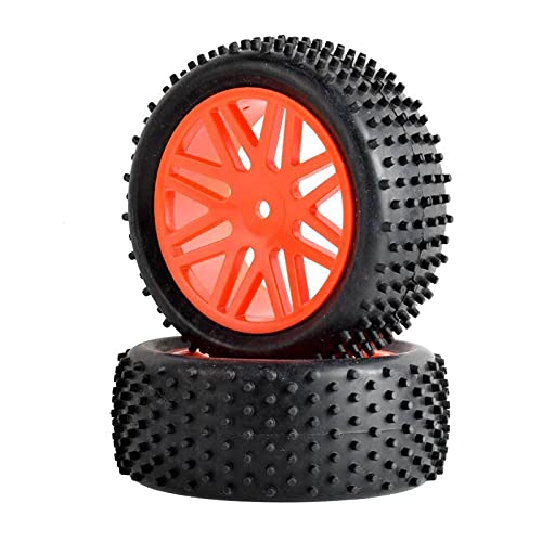 Szwaldaper Gummireifen ABS-Rad, for HSP, 1:10 Buggy RC 66020-66040 2 Vorne 2 Hinten RC-Autoreifen(Red) von Szwaldaper