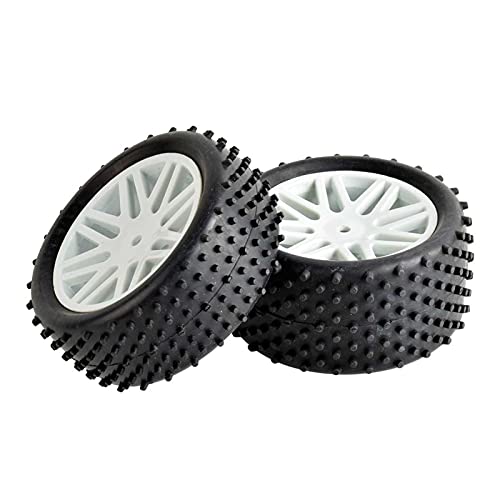 Szwaldaper Gummireifen ABS-Rad, for HSP, 1:10 Buggy RC 66020-66040 2 Vorne 2 Hinten RC-Autoreifen(White) von Szwaldaper