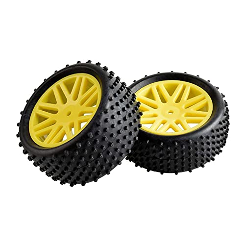 Szwaldaper Gummireifen ABS-Rad, for HSP, 1:10 Buggy RC 66020-66040 2 Vorne 2 Hinten RC-Autoreifen(Yellow) von Szwaldaper