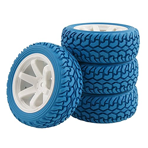 Szwaldaper Gummireifen-Felgen, for HSP, for HPI, 1/10 On-Road-Rallye-Auto RC 702-8019 RC-Autoreifen(Blue Tires) von Szwaldaper