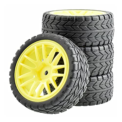 Szwaldaper Gummireifen-Radsätze, for HSP, for HPI, 1:10 On-Road Car Racing RC 9062-6017 RC-Autoreifen(Yellow) von Szwaldaper