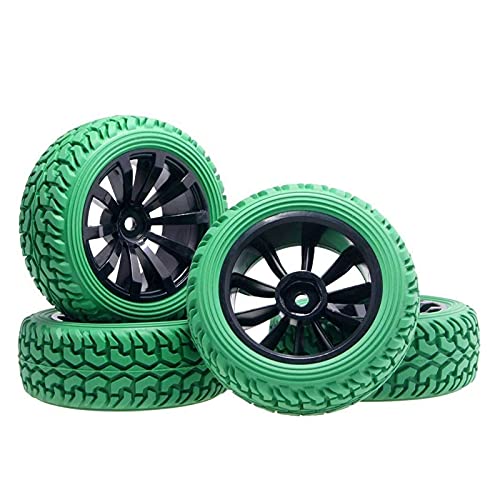 Szwaldaper Rallye-Reifen, Reifen, Felge, for HSP, 1:10 On-Road Rally Car RC 601-8019 RC-Autoreifen(Green) von Szwaldaper