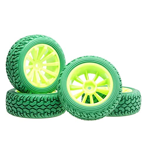 Szwaldaper Rallye-Reifen, Reifen, Felge, for HSP, 1:10 On-Road Rally Car RC 603-8019 RC-Autoreifen(Green) von Szwaldaper