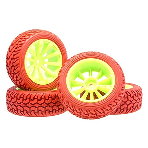Szwaldaper Rallye-Reifen, Reifen, Felge, for HSP, 1:10 On-Road Rally Car RC 603-8019 RC-Autoreifen(Red) von Szwaldaper
