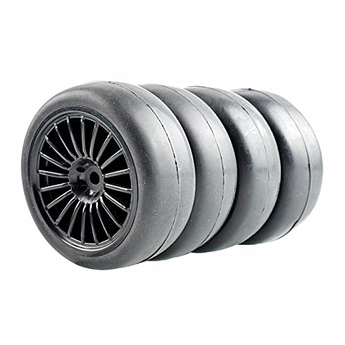 Szwaldaper Slick Racing Reifen Rad, for HSP, for HPI, 1/10 1:10 Tourenwagen RC Rim04-6018 RC-Autoreifen(Black Wheel) von Szwaldaper