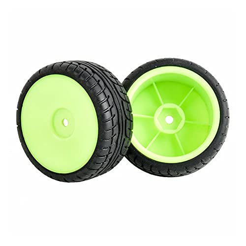 Szwaldaper Speed ​​Tires Wheel, for HSP, 1/10 1:10 Tourenwagen RC 9071-8003 4PCS Einsatz Schwamm RC-Autoreifen(Green Wheel) von Szwaldaper